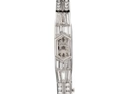 Vintage Lucien Piccard Diamond Platinum Baguette Diamond Cocktail Watch