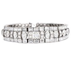 Vintage 44.60cts Natural Diamond Platinum Mixed Cut Bracelet