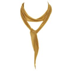 Vintage Tiffany & Co. Elsa Peretti 18K Yellow Gold Mesh Scarf Necklace 