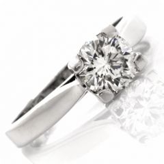 Estate 1.23Ct Round Diamond Platinum Engagement Ring l DOVER JEWELRY