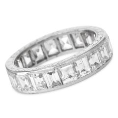 Vintage Carre-Cut Diamond 4.00ct Platinum Eternity Band Ring