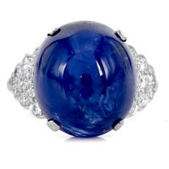 Certified 23.77ct NO Heat Burma Sapphire Diamond 14K Gold Cocktail Ring