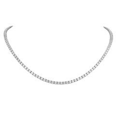 13.00 Carats Diamond 18K White Gold Tennis Choker Necklace