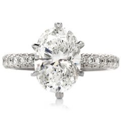 Sparkling 3.42ct GIA  Oval Diamond Platinum Engagement Ring