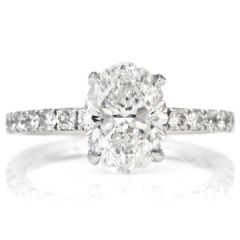 GIA 2.01ct Oval Diamond 14K White Gold Engagement Ring