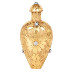 Van Cleef & Arpels Circa 1960s Diamond 18K Gold Perfume Scent Bottle