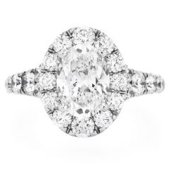 GIA Oval Cut Diamond 4.10ctw Halo Engagement Ring 