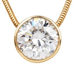 4.12 carat Natural Diamond 14K Gold Solitare Necklace