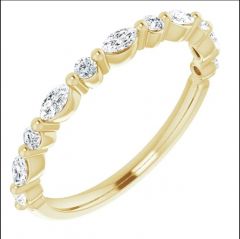 14K Yellow 3/8 CTW Natural Diamond Anniversary Band
