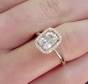 GIA Cushion Diamond D- VS2 18K Gold Engagement Ring  747811