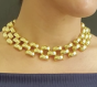Vintage 1970's Wide Open Panther Link 18K Choker Necklace. WLILY-01