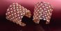 Estate Designer Paolo Costagli Sapphire Diamond 18K Pink Gold Statement Cuff Bracelet 
