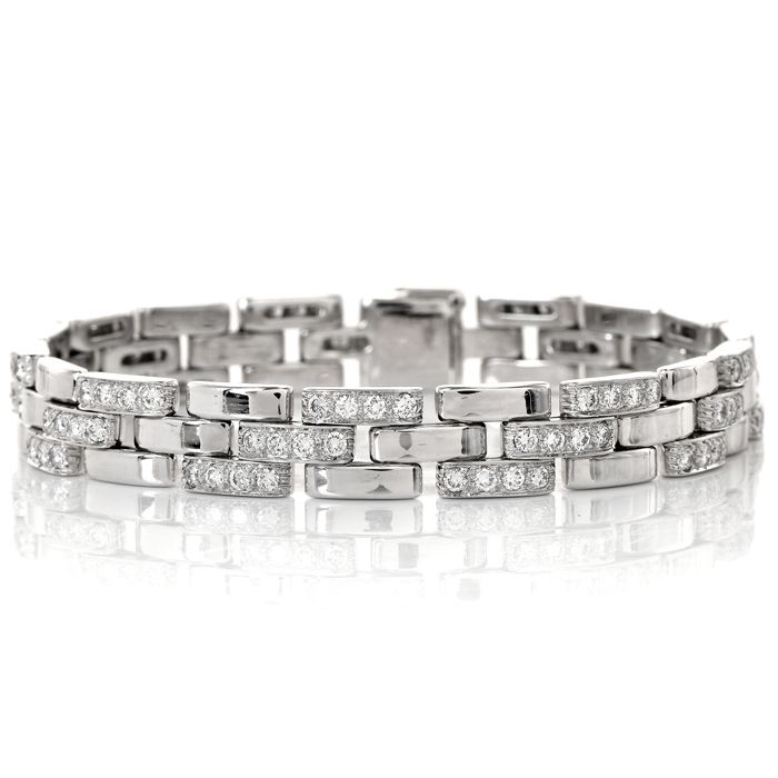 White Gold Cartier Diamond Bracelet Dover Jewelry
