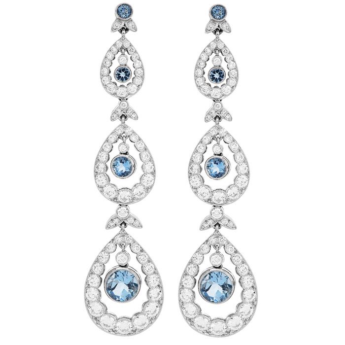 クイニーアマン♪ Tiffany & Co. Aquamarine Diamond Earrings|Dover Jewelry