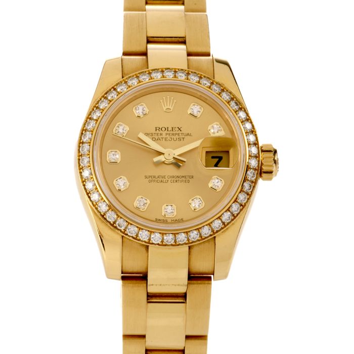 18k rolex oyster perpetual datejust with diamonds hotsell