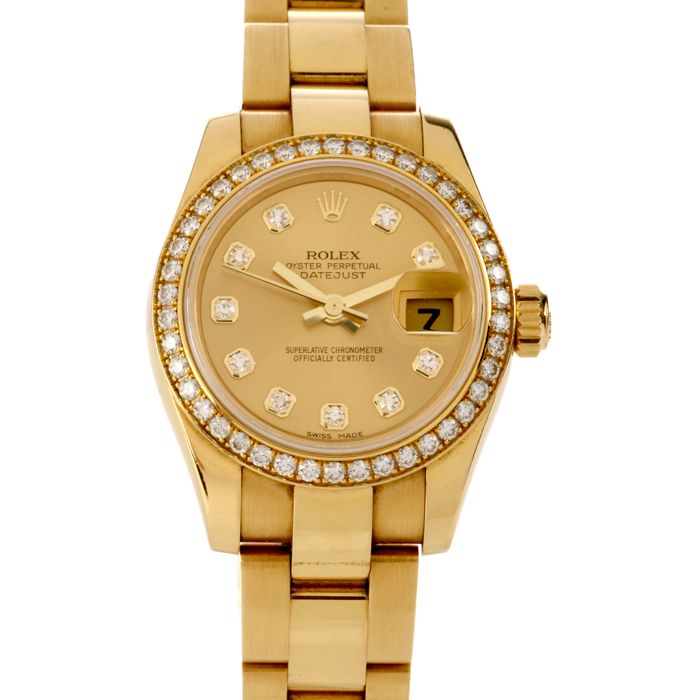 rolex oyster perpetual datejust 18k gold diamond