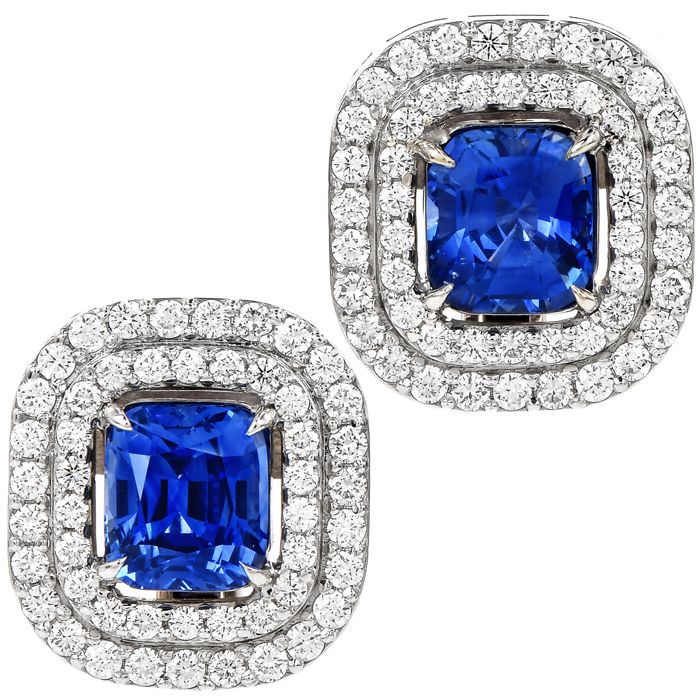 Blue sapphire clip on earrings deals