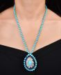 Turquoise Diamond & Sapphire 18K Gold Convertible Necklace Brooch
