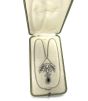 Antique Edwardian GIA Natural Pearl Sapphire Platinum  Floral Pendant Necklace 