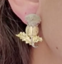 Buccellati Vintage Thistle Flower 18K Gold & Silver Clip Back Earrings. 872608