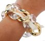 Seaman Schepps Rock Crystal 18K Gold Large Link Bracelet-Dover Jewelry