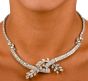 Antique Diamond Riviera Bypass Floral Leaf Platinum Necklace