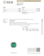  Diamond 8.08ct GIA Emerald 18K Yellow Gold Halo Eternity Ring