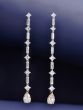 Estate 6.00ctw Diamond 18K Gold Linear Tear Drop Long Earrings