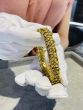 Vintage Diamond 14K Gold Woven Grooved Statement Bracelet