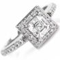 GIA Asscher Cut Diamond Platinum Engagement Ring