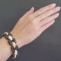 Estate Diamond Black Onyx Panther Link 18K Bracelet   855311