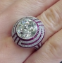 Vintage Art Deco 6 05ct Old European Cut Diamond Ruby Platinum Ring   WD CAD 02 ex
