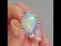 Vintage Platinum GIA Opal Diamond Cocktail Ring. 852528