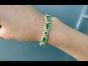 #vintage  #diamond  #emerald  18K Yellow Gold Flower Halo Link #bracelet  (1095703)
