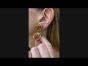 1950s Orange Jadeite Diamond Oval 14k Gold Statement Earrings - 1233004