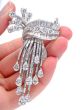 Vintage 21.90cts Diamond Platinum Tassel Brooch Pin-Dover Jewelry