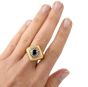 Vintage Buccellati Diamond Sapphire 18K Statement Ring - Dover Jewelry