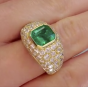 Vintage Tiffany and Co. Diamond GIA Emerald 18K Cocktail Ring. 833801
