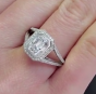 GIA Center 1.28 carat D-VS1 Cushion Diamond Pave Split Platinum Engagement Ring. 747803