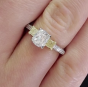 Tacori Three Stone GIA Yellow Diamond Heart Platinum 18K Engagement Ring. 809279 - 747822