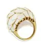 1970s Italian Enamel 18 k yellow Gold Bombe Dome Ring