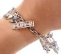 Vintage Nautical Diamond Sapphire Emerald Ruby Charm Bracelet 
