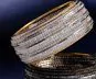Estate Collectible 31.00ctw Diamond 18K Gold Wide Statement Bangle Bracelet