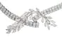 Antique Diamond Riviera Bypass Floral Leaf Platinum Necklace