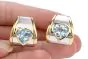Marina B. Designer Blue Topaz Heart 18K Gold Modern Earrings
