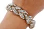 Vintage Diamond 18K Gold Cluster Braided Link Bracelet-Dover Jewelry