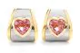 Dover Jewelry Marina B. Pink Tourmaline Heart 18K Earrings