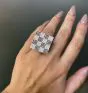 Adamas Milano Italian Brown Diamond 18K White Gold Pave Checkered Cocktail Ring