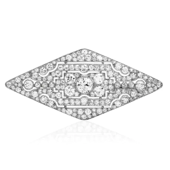 Black, Starr & Frost-Gorham Diamond Platinum Antique Deco Brooch Pin