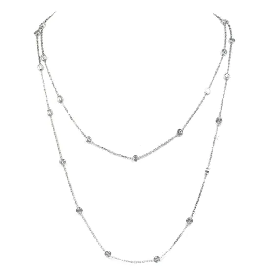 Cartier Love  Screws18K White Gold 46" Long Chain Necklace-Dover Jewelry